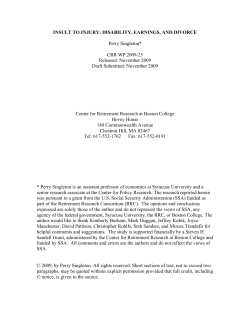 Insult to Injury: Disability, Earnings, and Divorce