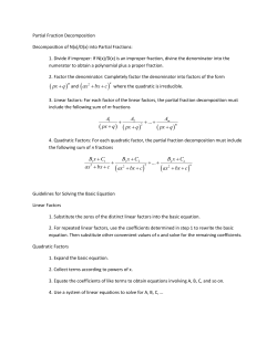 Partial Fractions Handouts