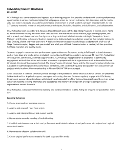 CCM Acting Student Handbook - College