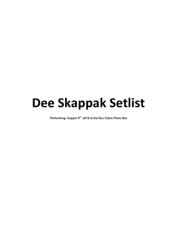 Dee Skappak Setlist
