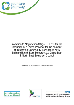 Invitation to Negotiation Stage 1 (ITN1) for the provision of a Prime