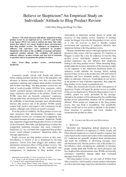 Believe or Skepticism? An Empirical Study on Individuals` Attitude to