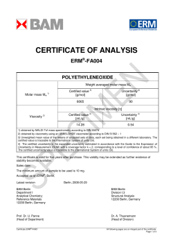 Zertifikat, certificat "ERM-FA004"