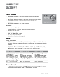 Grade 9 &ndash; Lesson1