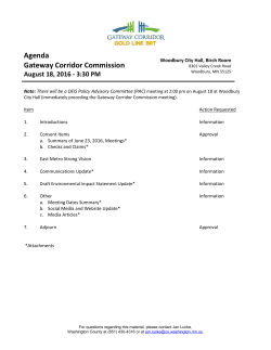 Agenda Gateway Corridor Commission August 18, 2016