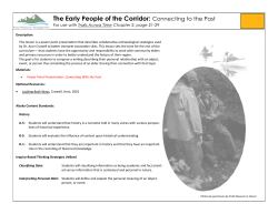 The Early People of the Corridor: Connecting to the Past
