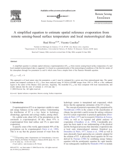 A simplified equation to estimate spatial reference evaporation from