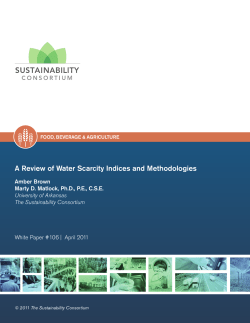 A Review of Water Scarcity Indices and Methodologies