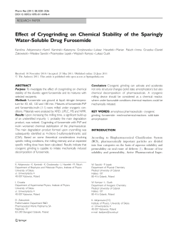 Effect of Cryogrinding on Chemical Stability of the Sparingly Water