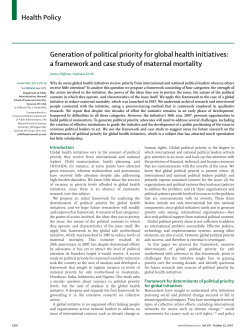 Health Policy Generation of political priority for global health initiatives
