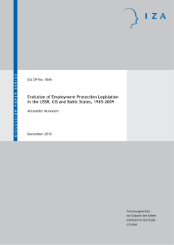 Evolution of Employment Protection Legislation in the USSR
