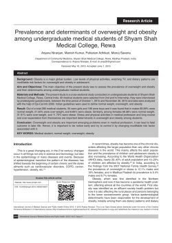 Prevalence and determinants of overweight and