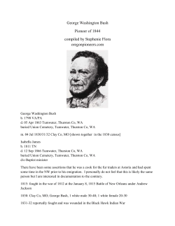 George Washington Bush Pioneer of 1844