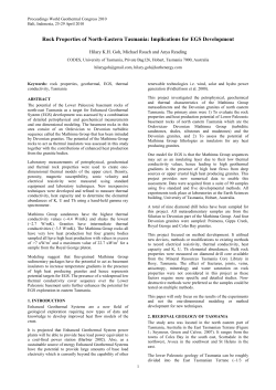 Rock Properties of North-Eastern Tasmania