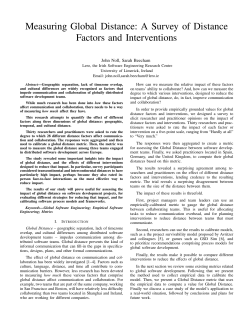 Measuring Global Distance: A Survey of Distance Factors and