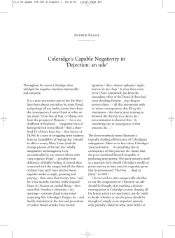 Coleridge`s Capable Negativity in <symbol