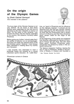 On the origin of the Olympic Games.