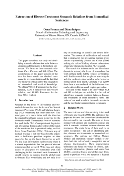 Extraction of Disease-Treatment Semantic Relations from