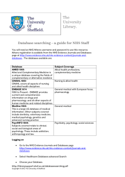 Database searching - The University of Sheffield