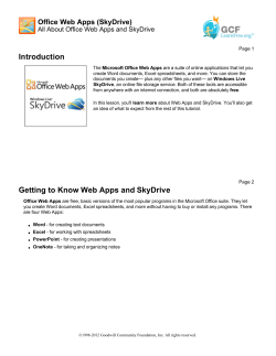 Office Web Apps (SkyDrive)