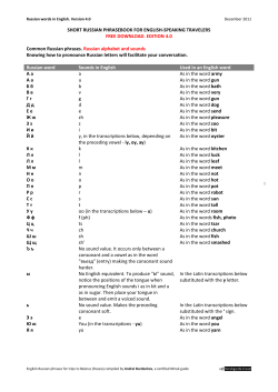 SHORT RUSSIAN PHRASEBOOK FOR ENGLISH
