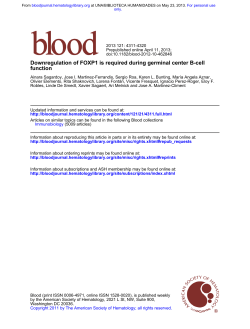 function Downregulation of FOXP1 is required during germinal
