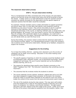 The classroom observation process STEP 1