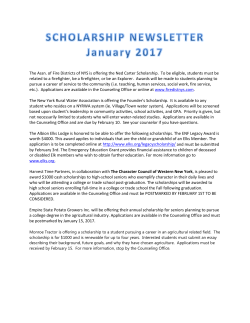 SCHOLARSHIPS NEWSLETTER January