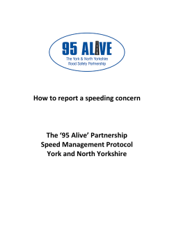 How to report a speeding concern The `95 Alive` Partnership Speed