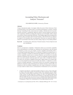 Accounting Policy Disclosures and Analysts` Forecasts*