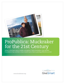 ProPublica: Muckraker for the 21st Century