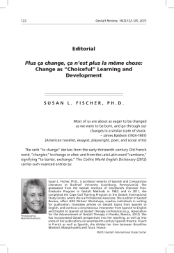 Change as “Choiceful” - Gestalt International Study Center