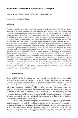 Situational Variation in Intonational Strategies