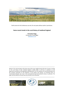 Some recent trends in the rural history of medieval England