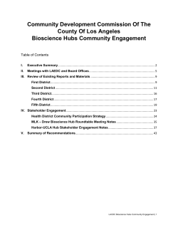 Bioscience Hub Community Engagement Report