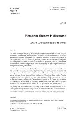 Metaphor clusters in discourse - Equinox API