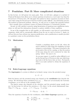 7 Pendulum. Part II: More complicated situations