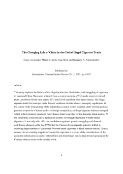The Changing Role of China in the Global Illegal Cigarette Trade