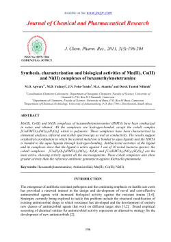 Co(II) and Ni(II) complexes of hexamethylenetetramine