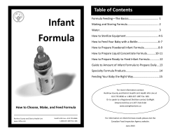 Infant Formula - Renfrew County and District Health Unit