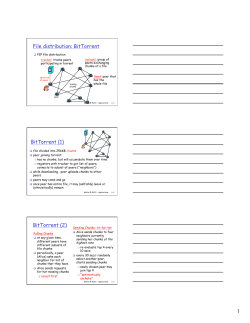 File distribution: BitTorrent BitTorrent (1) BitTorrent (2)