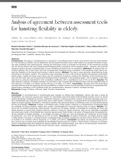 30 - Analysis of agreement between assessment tools for hamstring