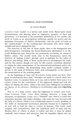 liebman and leninism