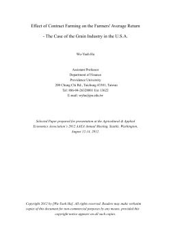 Effect of Contract Farming on the Farmers` Average