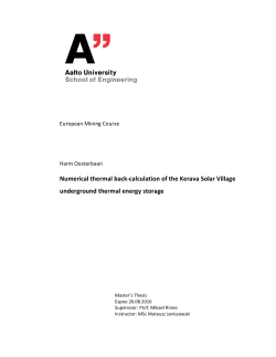 Numerical thermal back-calculation of the Kerava Solar Village