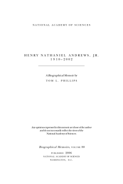 Henry N. Andrews - National Academy of Sciences
