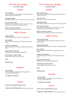 EID Ul Fitr Veg Set Menu EID Ul Fitr Non-Veg Set