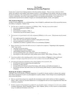 Reducing and Detecting Plagiarism