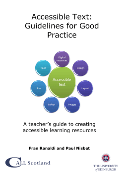 Accessible Text: Guidelines for Good Practice