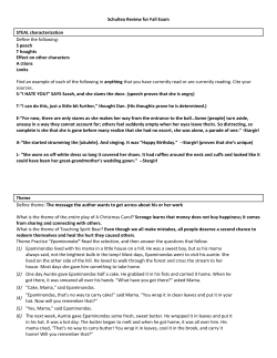 Schultea Review for Fall Exam STEAL characterization Define the